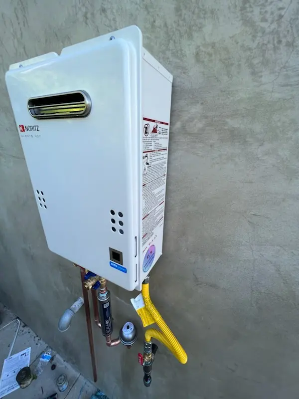 Tankless water heater installation for Kiley Playground homes
